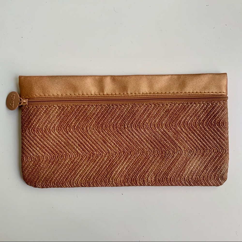 Bronze Ipsy cosmetics bag